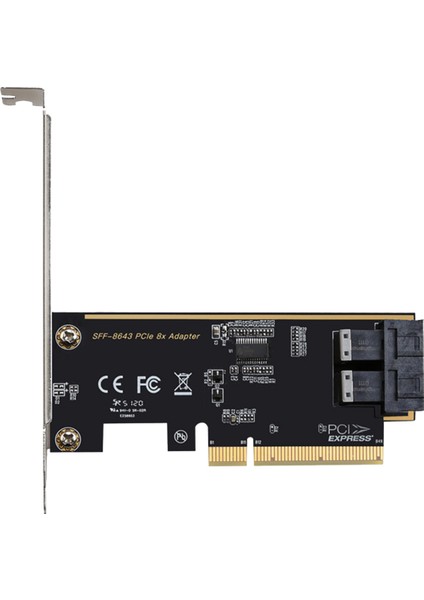 Pcıe 8x'ten 2 Portlu U.2 Adaptör Kartı SFF8643 Çift Nvme SSD Pcıe X8 Genişletme Kartı SFF8643 U2 Adaptörü (Yurt Dışından)