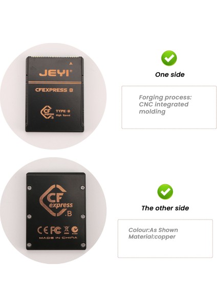 Jeyı 2230 M.2 Nvme Ssd'den Cfe Tip-B Saf Bakır Adaptör Genişletme Belleği Cfexpress Kartı Nikon Z6II/Z7II/Z9/Z6 ve Canon R3/r5 Için (Yurt Dışından)