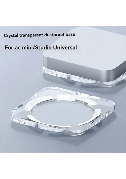 Mac Mini ve Mac Studio Için Masaüstü Toz Geçirmez Stand Şeffaf Akrilik Tutucu Soğutma Isı Dağıtımı Montaj Aksesuarları (Yurt Dışından)