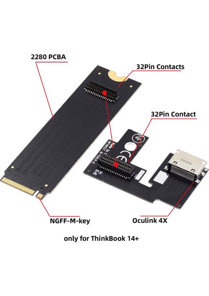 Thinkbook 14+ Harici Grafik Kartı ve SSD Için Oculink SFF-8612 SFF-8611 Ana Bilgisayar Adaptörüne Pcı-E 3.0 M.2 M-Key (Yurt Dışından)