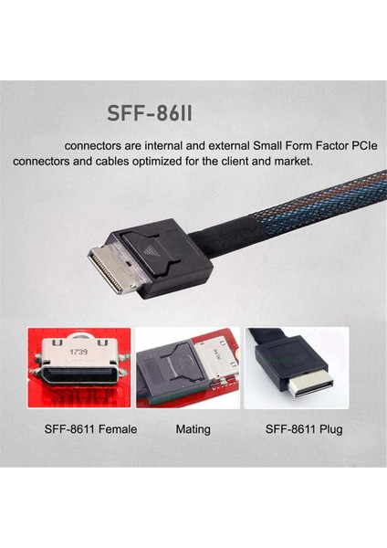 Thinkbook 14+ Harici Grafik Kartı ve SSD Için Oculink SFF-8612 SFF-8611 Ana Bilgisayar Adaptörüne Pcı-E 3.0 M.2 M-Key (Yurt Dışından)