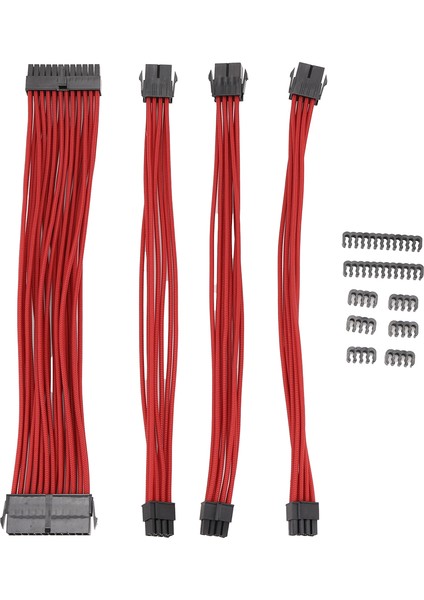 9 Inç Örgülü Uzatma Kablosu Seti Pc Kasası Için Temel Uzatma Kablosu Comb Dahil Atx 24 Pin Pcıe 6+2pin Cpu 4+4pin A (Yurt Dışından)