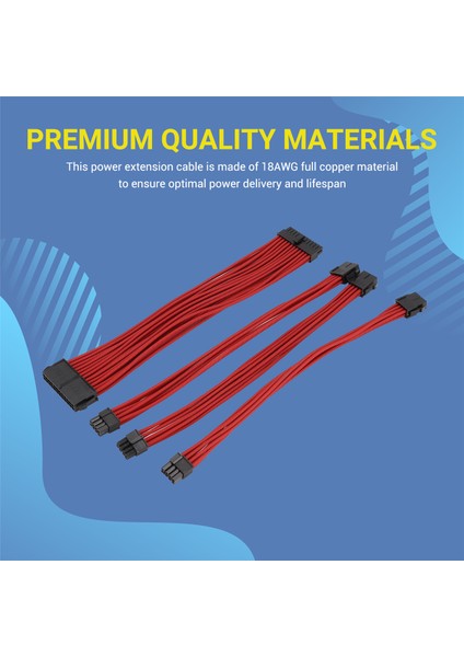 9 Inç Örgülü Uzatma Kablosu Seti Pc Kasası Için Temel Uzatma Kablosu Comb Dahil Atx 24 Pin Pcıe 6+2pin Cpu 4+4pin A (Yurt Dışından) fırsatları