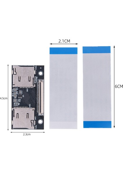 Tf Adaptör Kartı Çift Tf Kartı Ce Anti-Parazit Bağlantı Kartı Bilgisayar ve Oyun Konsolları Için Uygun (Yurt Dışından)