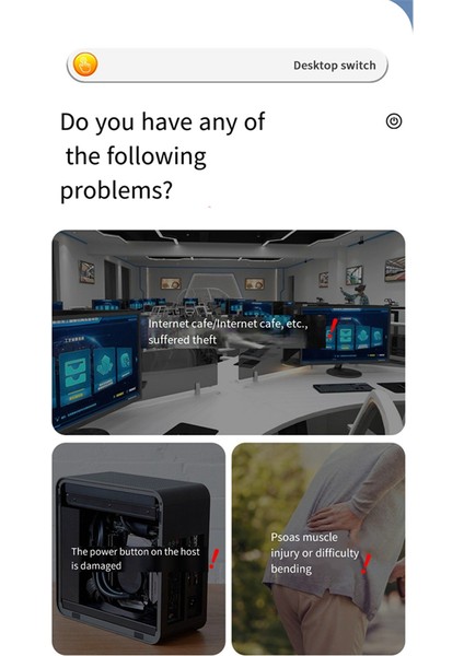 Bilgisayar Anahtarı Pc Anakart Harici Başlatma LED Işığı Güç Açık/kapalı Kare Düğme 2m Uzatma Kablosu Siyah (Yurt Dışından)
