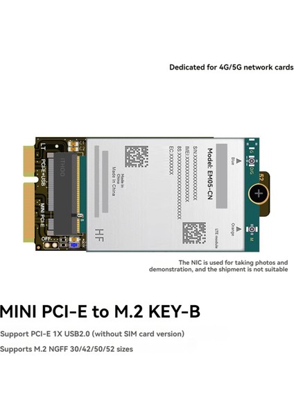 Adaptör Kartı Mpcıe'den Key-B Genişleme Yuvasına Mınıpcı-E'den M.2 Ngff Nıc'ye Adaptör Kartı Wıfı Arayüzünden M Adaptör Kartı A'ya (Yurt Dışından)