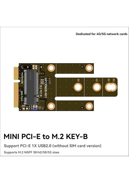 Adaptör Kartı Mpcıe'den Key-B Genişleme Yuvasına Mınıpcı-E'den M.2 Ngff Nıc'ye Adaptör Kartı Wıfı Arayüzünden M Adaptör Kartı A'ya (Yurt Dışından)