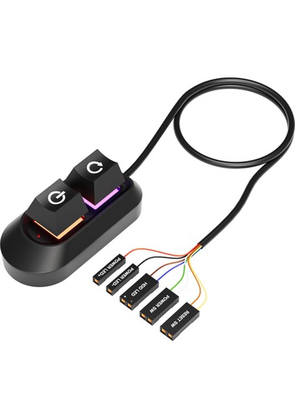 Rgb LED Işıklar Bilgisayar Masaüstü Anahtarı Pc Anakart Harici Başlatma Güç Açma/kapama ve Sıfırlama Düğmesi Uzatma Kablosu B (Yurt Dışından)