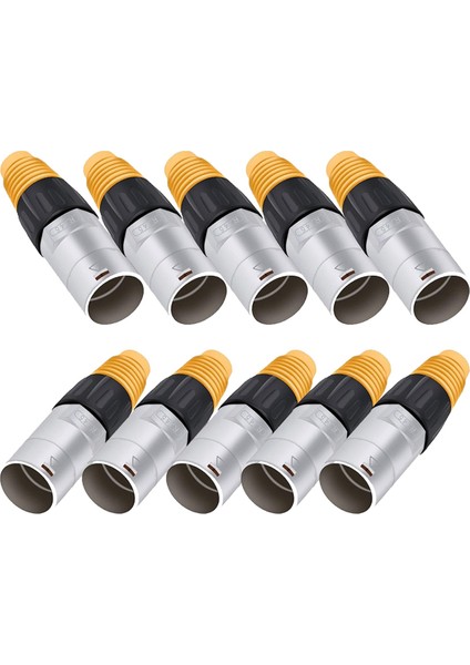 10 Adet RJ45 Su Geçirmez Panel Konnektörü, CAT5E Ethernet Soketi, Endüstriyel Ev Ağı Için Metal Ethernet Kablo Konnektörü (Yurt Dışından)