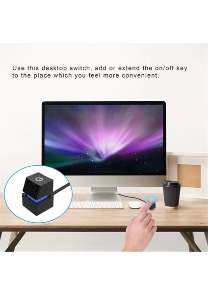 Bilgisayar Masaüstü Anahtarı Renkli LED Pc Anakart Harici Başlatma Güç Açma/kapama Düğmesi Uzatma Kablosu Ofis Için A (Yurt Dışından)
