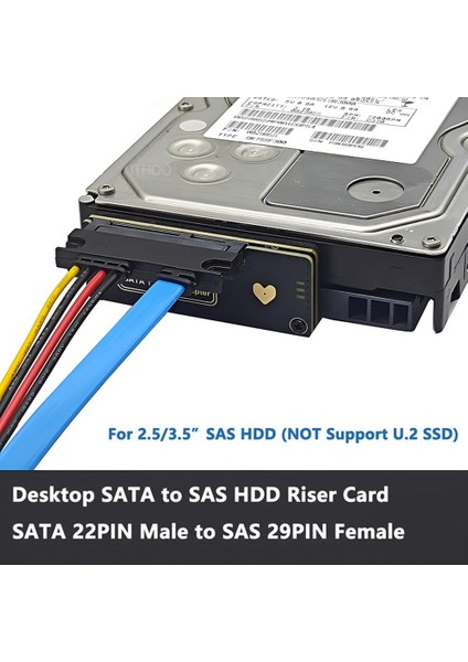 Sata'dan Sas Genişleme Kartı Adaptörü 6gbps Sata (7&15) 22PIN Erkek'ten Sas'a 29PIN Dişi Genişleme Kartı 2,5 Inç 3,5 Inç Için (Yurt Dışından)