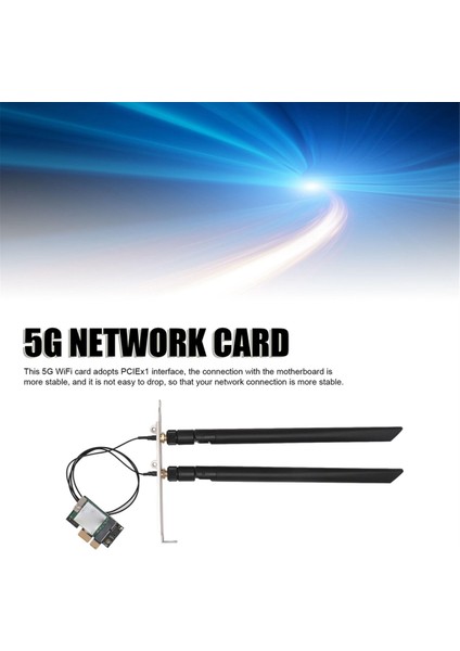2.4g/5g Kablosuz Wifi Ağ Kartı Bluetooth4.0 Pcı-E 1x Masaüstü Wifi Adaptör Kartı Çift Bant Kablosuz Masaüstü 2 Anten (Yurt Dışından)