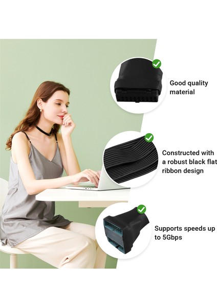 Anakart USB 3.0 Başlık Ayırıcı Uzatma Kablosu USB 3.0 19PIN 20PIN 1 Ila 2 Dahili Uzatma Başlık Adaptör Kablosu (Yurt Dışından)
