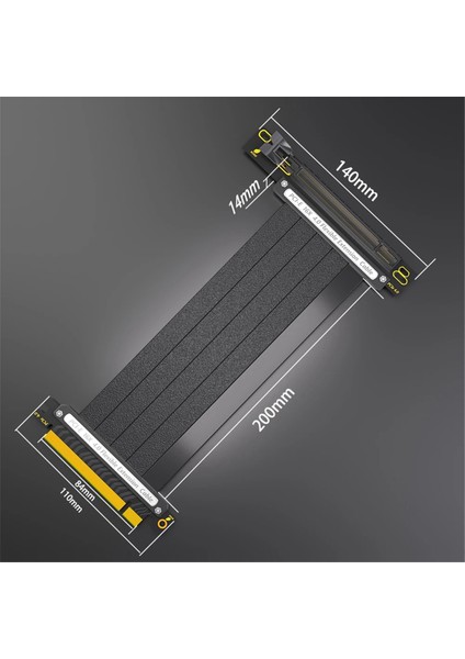 Pcıe 4.0 Uzatma Kablosu, 16X Korumalı Yüksek Hızlı Gpu Yükseltici Kablo, Pcı Express Portlu Gpu Uzatma Kartı, 20CM 180° (Yurt Dışından)