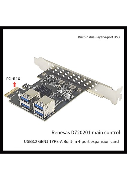 Usb3.2 Gen1 Pcıe Genişletme Kartı 4 Port Usb-A 5gbps Genişletme Kartı Adaptörü Yükseltici Wın7/10/11 Lınux Için (Yurt Dışından) fırsatları
