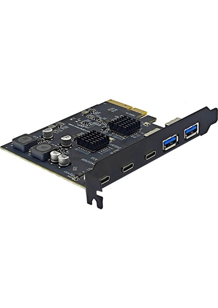 Pcı Express X4 - 3 Port Type C + 2 Port Usb3.2 Gen2 10GBPS Adaptör ASM3142 + VL822 Çip Pcıe USB Genişletme Kartı (Yurt Dışından)