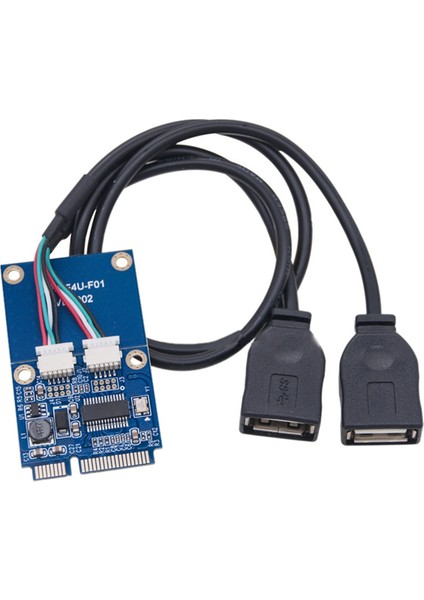 Pcı-E Genişletme Kartı Mını Pcı-E - Çift Portlu Usb2.0 Adaptör Kartı Anakart Veya Mını Pcıe Arayüzlü Dizüstü Bilgisayar Için (Yurt Dışından)