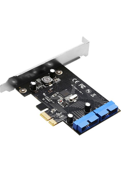 Pcı Express USB 3.0 19 Pin Genişletme Kartı Pcıe 1x Ila 2 Port USB 3 19 Pin Adaptörü Dahili Usb3 20PIN Hub Başlığı (Yurt Dışından)