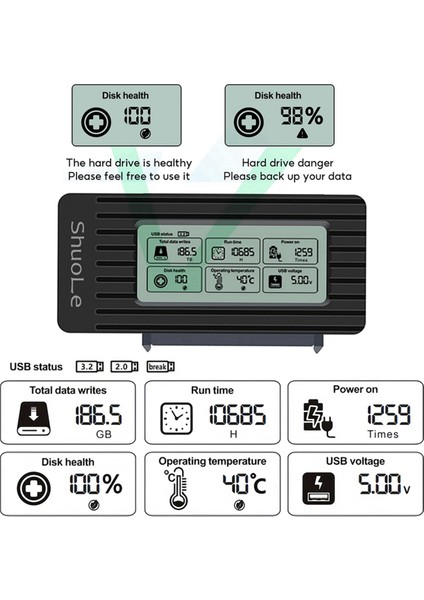 Shuole USB 3.0 - Sata/ıde Adaptör Kablosu 2,5 ve 3,5 Inç Hdd/ssd Sata Iıı Sabit Disk Dönüştürücü Pc ve Dizüstü Bilgisayar Için (Yurt Dışından)
