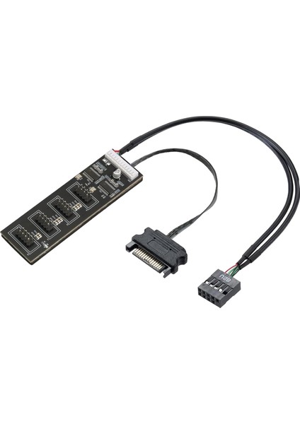 Sata Güç Kablosu ile 9pin USB Başlık Ayırıcı, Dahili USB Hub Uzatma USB 2.0 Ayırıcı Konnektörü Anakart Için (Yurt Dışından)