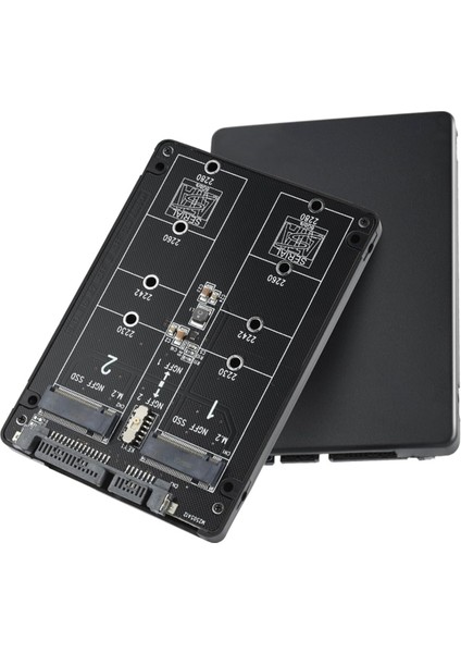 M.2 Sata (Ngff) - Sata 3.0 Çift Kart Adaptörü Ngff B Anahtarı/b&m Anahtarı M.2 Ngff Sdd - 2.5 Inç Sata Iıı Dönüştürücü Adaptörü (Yurt Dışından)
