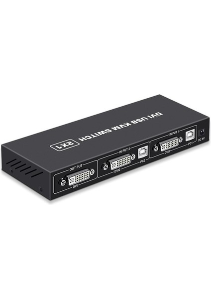 DVI Kvm Anahtarı 2'si 1 Arada 4K Iki Bilgisayar Paylaşımlı USB Klavye Fare Baskı Monitör Çok Işlevli Anahtarlama Ekranı (Yurt Dışından)