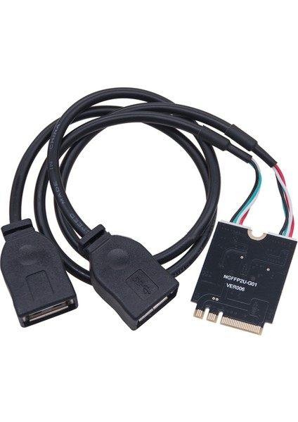 M.2 - USB Yükseltici Kart 480MBPS M.2 Key A+E WIN10 Için Yükseltici Kablolu Çift Portlu Usb2.0 Genişletme Kartı (Yurt Dışından)