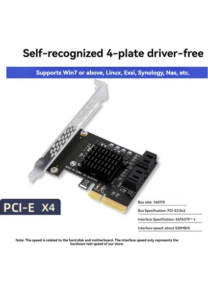 Pcıe X4 - Sata Kartı Pcı-E Adaptörü Pcı-E 3.0 - Sata3.0 Genişletme Kartı 4port Sata Iıı SSD HDD Madenciliği Için Eklenti Kartı (Yurt Dışından)