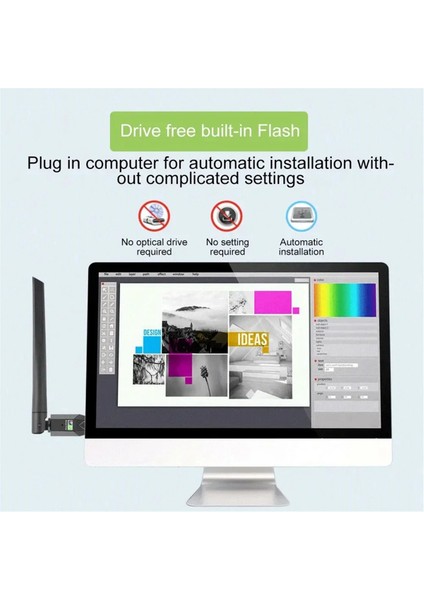 600MBPS USB Wifi Bluetooth 5.0 Adaptörü 2.4g 5ghz Wi-Fi Anten Çift Bant 802.11AC Mini Kablosuz Ağ Kartı Alıcısı (Yurt Dışından)