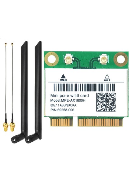 RTL8852BE Wıfı6 Kart + 2xanten AX1800M Wifi Bluetooth5.2 2.4ghz/5ghz Wıfı Kart Adaptörü 802.11AX WIN10/WIN11 Için (Yurt Dışından)