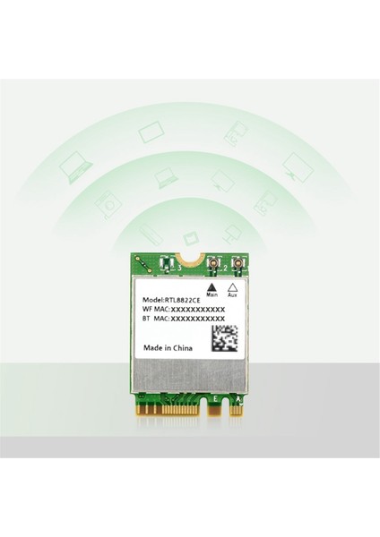 RTL8822CE Kablosuz Nıc Wifi 5 2.4g/5ghz Çift Bantlı Bluetooth 5.0 Ngff Arayüzü Jetson Serisi Için Yüksek Hız Düşük Gecikme (Yurt Dışından)