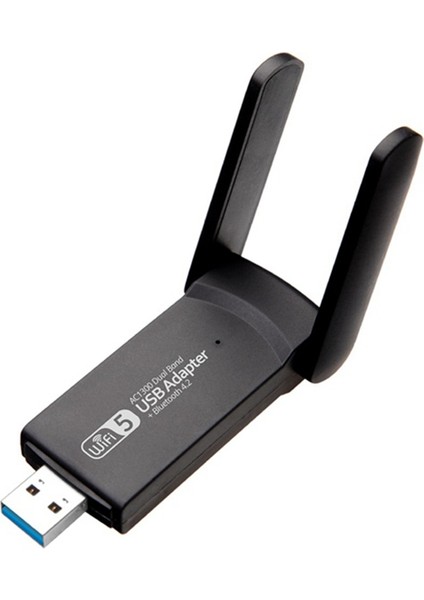 1300MBPS USB Wifi Adaptörü USB 3.0 Kablosuz Dongle 2.4g ve 5g Çift Bant 2'si 1 Arada Masaüstü Bilgisayar Için Kablosuz Ağ Kartı (Yurt Dışından)