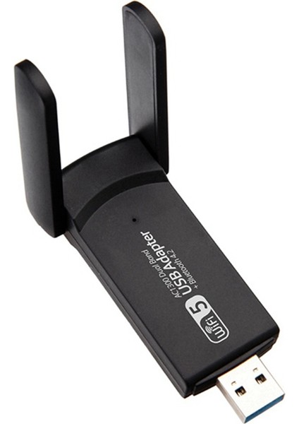 1300MBPS USB Wifi Adaptörü USB 3.0 Kablosuz Dongle 2.4g ve 5g Çift Bant 2'si 1 Arada Masaüstü Bilgisayar Için Kablosuz Ağ Kartı (Yurt Dışından)