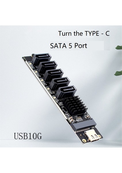Type-C'den Sata3.0'a 5 Port Adaptör Dönüştürücü Kart 6gbps USB10G JM575+JMS580 Sata SSD HDD Genişletme Için (Yurt Dışından)