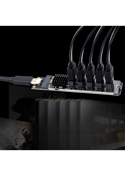 Type-C'den Sata3.0'a 5 Port Adaptör Dönüştürücü Kart 6gbps USB10G JM575+JMS580 Sata SSD HDD Genişletme Için (Yurt Dışından)