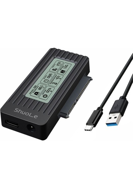 Shuole USB 3.1 Sabit Disk Kutusu 2.5/3.5-Inç Sabit Disk Adaptörü Akıllı Dijital Ekran Kolay Sürücü Kablosu (Yurt Dışından)