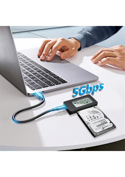 Shuole USB 3.1 Sabit Disk Kutusu 2.5/3.5-Inç Sabit Disk Adaptörü Akıllı Dijital Ekran Kolay Sürücü Kablosu (Yurt Dışından)