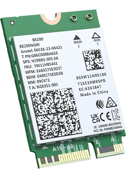 Wifi 7 BE200 Ağ Kartı Bluetooth 5.4 Üç Bantlı 2.4g/5g/6ghz 8774MBPS BE200NGW M.2 Kablosuz Adaptörü WIFI6E'DEN Daha Iyi (Yurt Dışından)