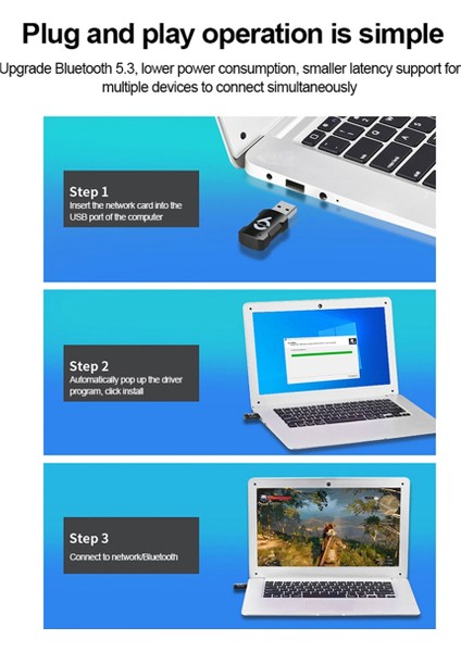 USB Wifi Adaptörü 900MBPS Bluetooth 5.3 Kablosuz Çift Bant 2.4g/5ghz Wifi USB Dongle Wlan Alıcısı Pc/dizüstü Bilgisayar Için (Yurt Dışından)