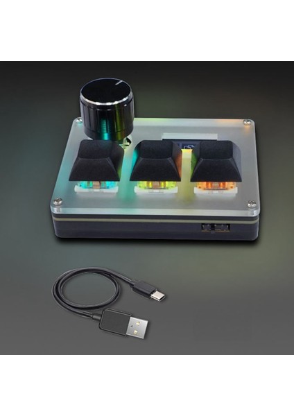3 Tuşlu Kablolu Özel Klavye Mavi Eksen Anahtarı Osu Oyun Klavyesi Düğmeli Ekran Rgb Kopyala Yapıştır Shotcut Klavye (Yurt Dışından)