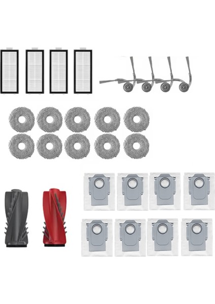 Roborock Qrevo Curv / P20 Pro Süpürme Robotu Temizleyici Parçaları Değiştirme Ana Yan Fırça Paspas Filtre Seti Için 30 Adet (Yurt Dışından) fiyatları