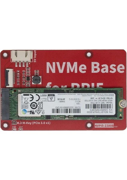 NVPI5-2280B Nvme Geliştirme Kartı SSD Pcb M.2 M-Key 2230, 2242, 2260, 2280 Pcıe Gen3 Raspberry Pi 5 Için (Yurt Dışından)