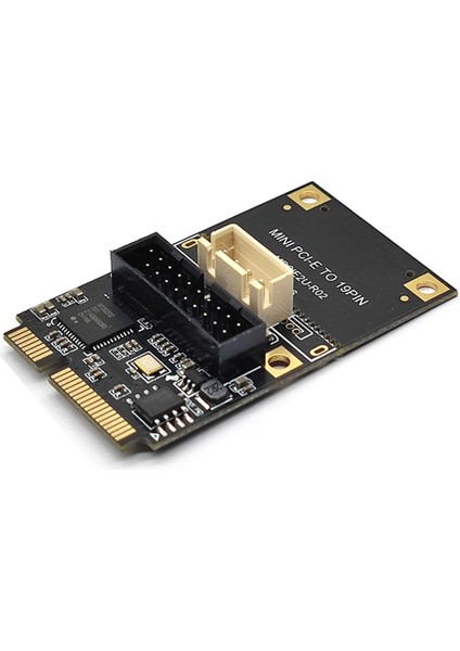 Mini Pcıe - 19PIN 2port Usb3.0 Adaptör Genişletme Kartı Yükseltici Mini Pcı Express - USB 3.0 5gbps Dönüştürücü Kartı (Yurt Dışından)