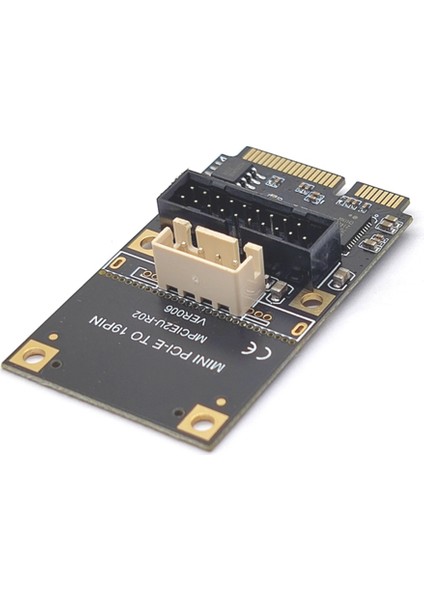 Mini Pcıe - 19PIN 2port Usb3.0 Adaptör Genişletme Kartı Yükseltici Mini Pcı Express - USB 3.0 5gbps Dönüştürücü Kartı (Yurt Dışından)