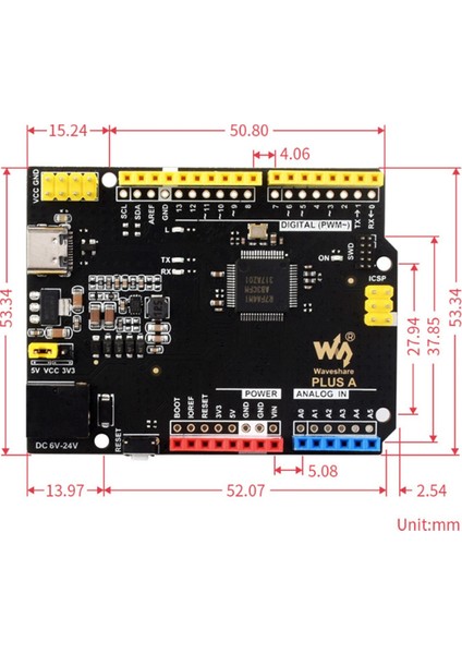 Waveshare R4 Plus Geliştirme Kartı R7FA4M1AB3CFM R7FA4 Plus A Arduino Uno R4 Minima R7FA4 Plus A ile Uyumlu (Yurt Dışından)