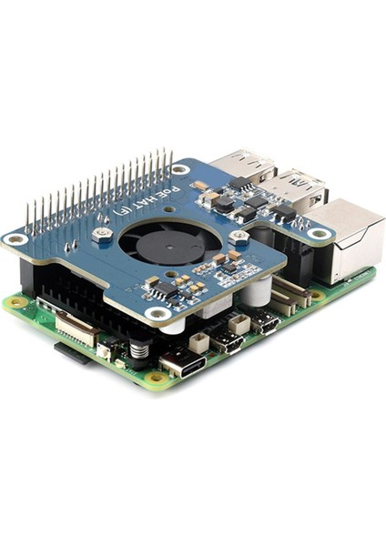 Raspberry Pi 5 Için Poe Hat 802.3AF/AT Gpıo Genişletme Kartı Soğutma Fanı 5V/12V Raspberry Pi 5 Için (Yurt Dışından)