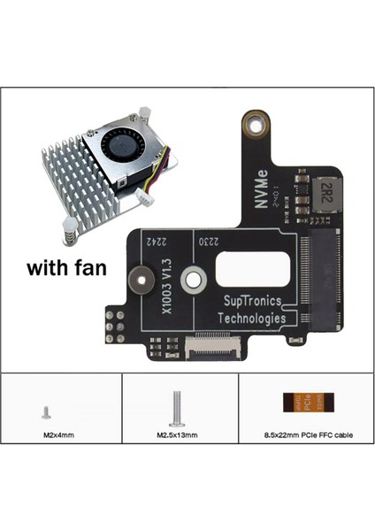 Raspberry Pi 5 Pcıe'den M.2 Nvme Ssd'ye Fanlı X1003 Pcıe Genişletme Kartı 2242 2230 Nvme SSD Için Genişletme Kartı (Yurt Dışından)