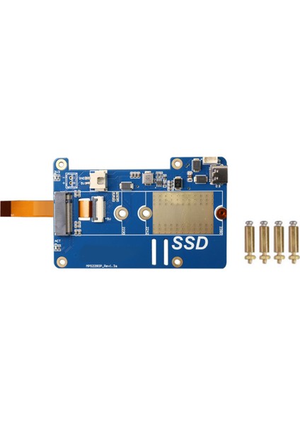 MPS2280P Pcıe M.2 Nvme SSD Hat+Fpc Kablosu Raspberry Pi 5 Desteği 2280 2230 2242 Gen 3 Genişletme Kartı (Yurt Dışından)