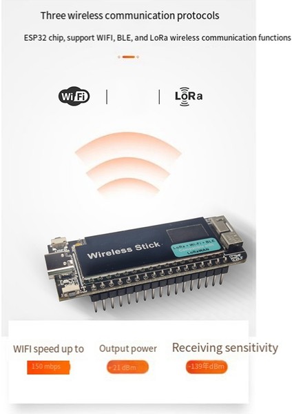 ESP32-S3 Kablosuz Geliştirme Kartı Lora Wıfı Bluetooth SX1262 Lorawan Ble Hızlı Tip-C Bağlantısı 433-510MHZ (Yurt Dışından)