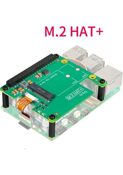 Raspberry Pi 5 M.2 Hat+ Gen2 Gen3 Nvme M.2 SSD 2230/2242 Boyut M Anahtar Pcı Express Gpıo Genişletme Kartı (Yurt Dışından)